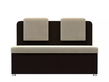 Диван кухонный прямой Маккон 2-х местный Микровельвет Бежевый Коричневый