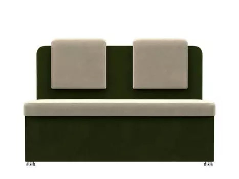 Диван кухонный прямой Маккон 2-х местный Микровельвет Бежевый Зеленый