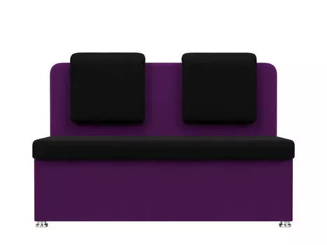Кухонный прямой диван 2-х местный Маккон Микровельвет Черный/Фиолетовый
