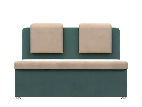 Диван кухонный прямой Маккон 2-х местный Велюр Бежевый Бирюзовый