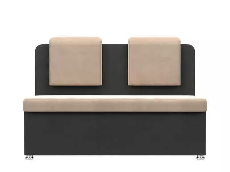 Диван кухонный прямой Маккон 2-х местный Велюр Бежевый Серый