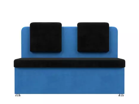 Диван кухонный прямой Маккон 2-х местный Велюр Черный Синий