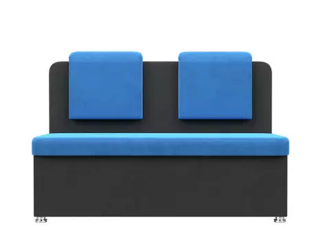 Диван кухонный прямой Маккон 2-х местный Велюр Голубой Серый