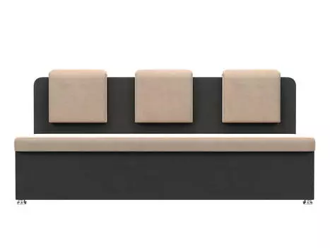 Диван кухонный прямой Маккон 3-х местный Велюр Бежевый Серый