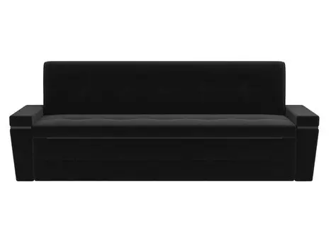 Диван кухонный прямой Деметра Микровельвет Черный
