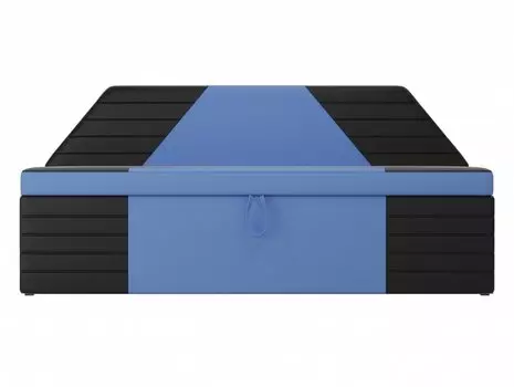 Кухонный прямой диван Дуглас Экокожа Голубой Черный