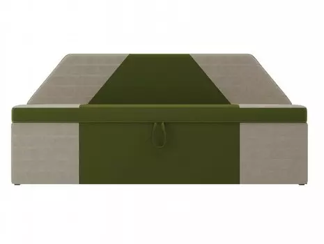 Кухонный прямой диван Дуглас Микровельвет Зелёный Бежевый