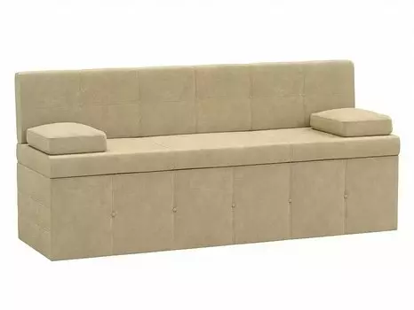 Диван кухонный прямой Лео Микровельвет Бежевый