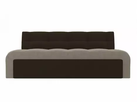 Диван кухонный прямой Люксор Микровельвет Бежевый Коричневый