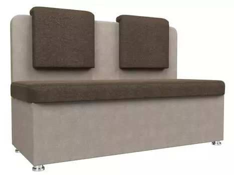 Кухонный прямой диван Маккон 2-х местный Рогожка Коричневый/Бежевый