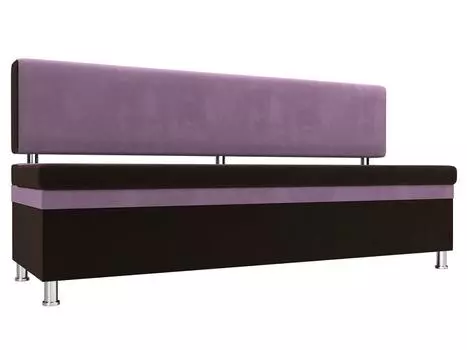 Кухонный прямой диван Стайл Микровельвет Коричневый/Сиреневый