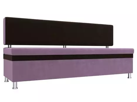 Кухонный прямой диван Стайл Микровельвет Сиреневый/Коричневый