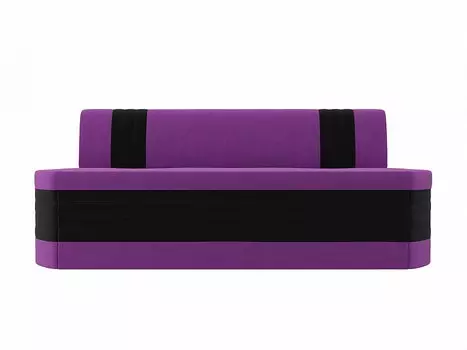 Диван кухонный прямой Токио Микровельвет Фиолетовый Черный