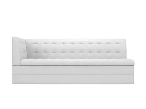 Диван кухонный угловой Бриз левый Экокожа Белый