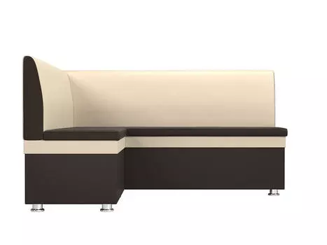 Диван кухонный угловой Уют левый Экокожа Коричневый Бежевый