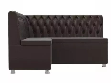 Кухонный угловой диван Мирта Экокожа Коричневый левый угол