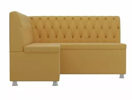 Кухонный угловой диван Мирта Микровельвет Жёлтый левый угол