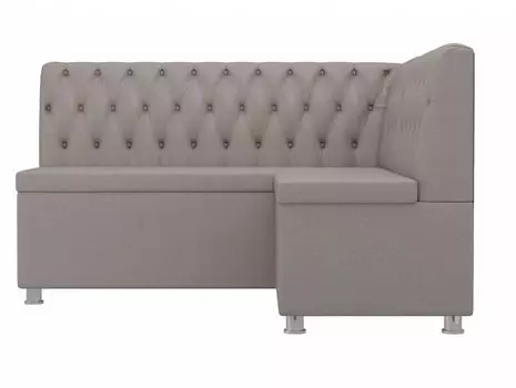 Кухонный угловой диван Мирта Рогожка Бежевый правый угол