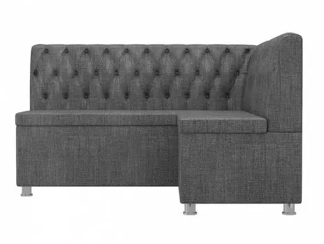 Кухонный угловой диван Мирта Рогожка Серый правый угол