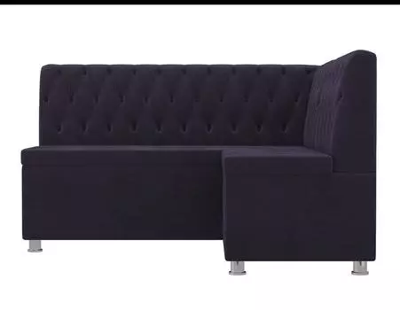 Кухонный угловой диван Мирта Велюр Фиолетовый правый угол