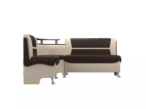Кухонный угловой диван Сидней Экокожа Коричневый/Бежевый левый