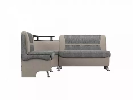 Кухонный угловой диван Сидней Рогожка Серый/Бежевый левый