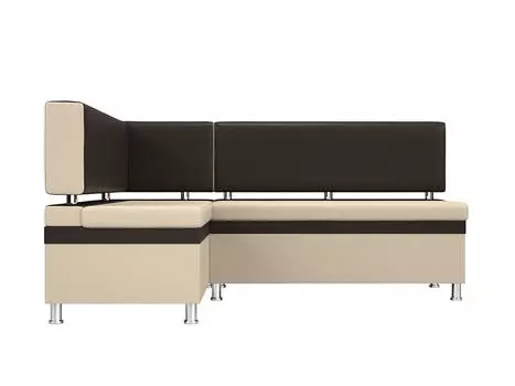 Диван кухонный угловой Стайл левый Экокожа Бежевый Коричневый