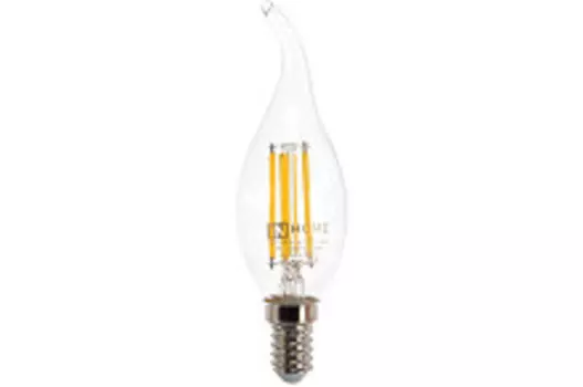 Лампа светодиодная LED-СВЕЧА НА ВЕТРУ-deco 7Вт 230В Е14 4000К 630Лм прозрачная IN HOME