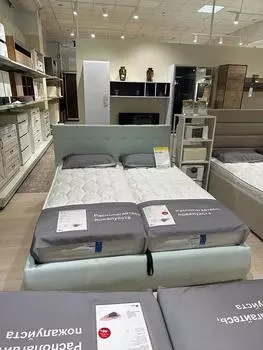 Мягкая интерьерная кровать Селеста 1600, П/М, ткань, Мята пастель Выставочный образец