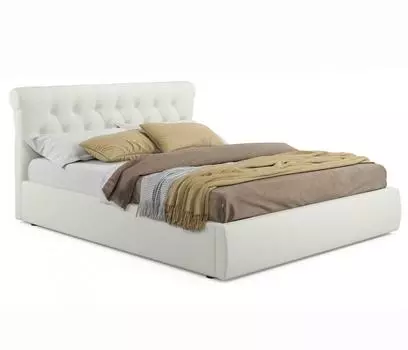 Мягкая кровать Ameli 1600 беж с ортопедическим основанием