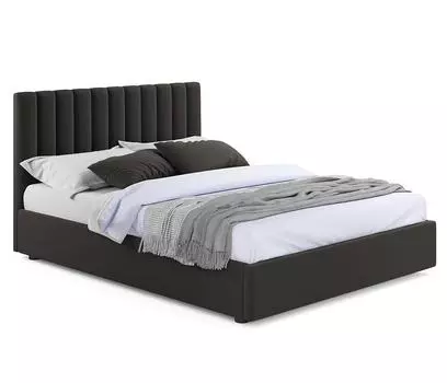 Мягкая кровать Olivia 1600 шоколад с ортопедическим основанием