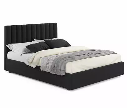 Мягкая кровать Olivia 1600 темная с подъемным механизмом