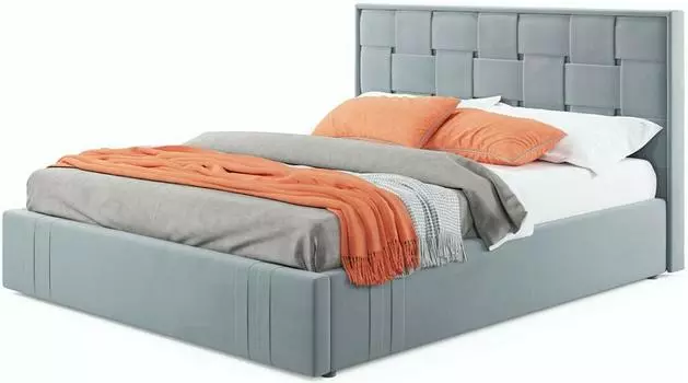 Мягкая кровать Tiffany-О 1600 серая с подъемным механизмом