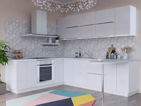 П-образная кухня Фьюжн-07 Белый