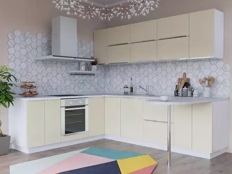 П-образная кухня Фьюжн-07 Ivory