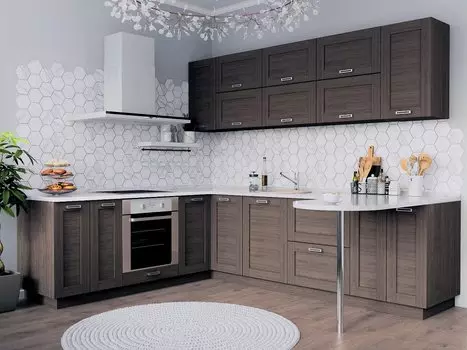 П-образная кухня Лофт-07 Wenge Veralinga/Венге