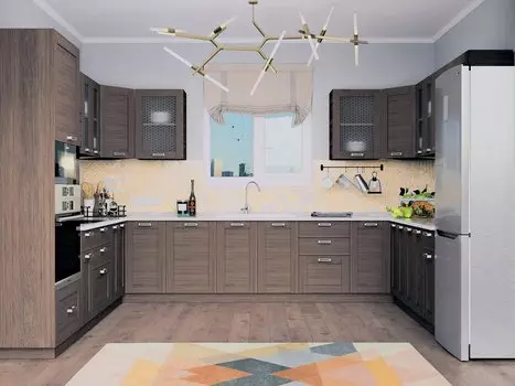 П-образная кухня Лофт-09 Wenge Veralinga/Венге