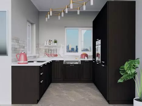 П-образная кухня Прага-19 Венге Премиум Graphite