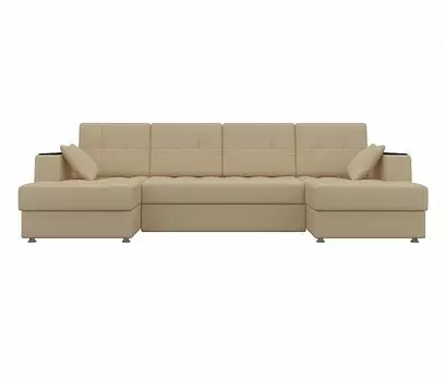 Диван п-образный Амир Экокожа Бежевый