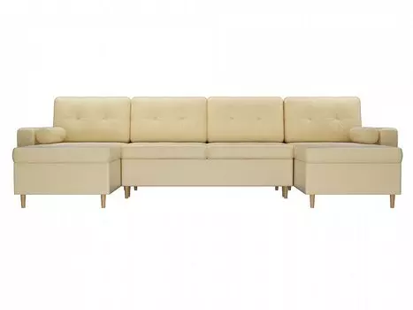 Диван п-образный Белфаст Экокожа Бежевый