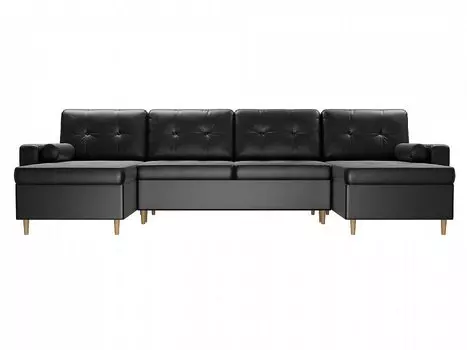 Диван п-образный Белфаст Экокожа Черный