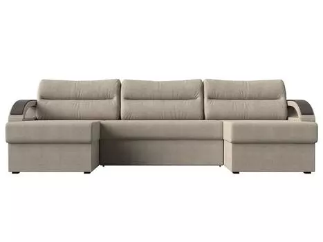 П-образный диван Форсайт Рогожка Бежевый