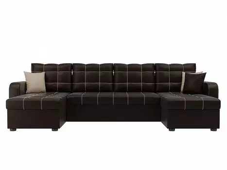 Диван п-образный Ливерпуль Экокожа Коричневый