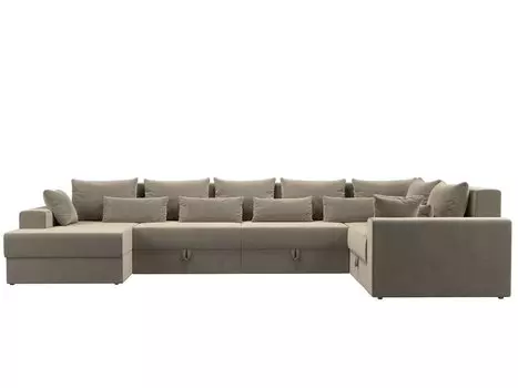 Диван п-образный Майами Микровельвет Бежевый