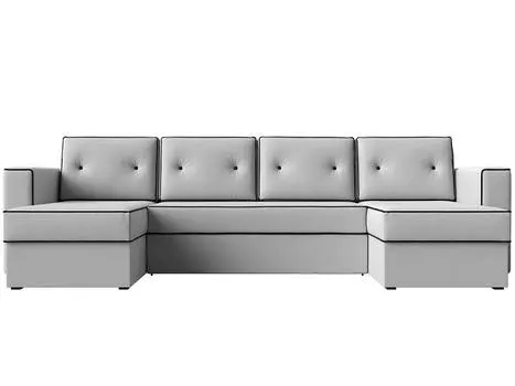 Диван п-образный Принстон Экокожа Белый