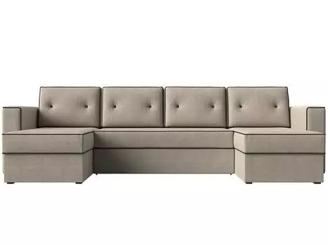 П-образный диван Принстон Рогожка Бежевый