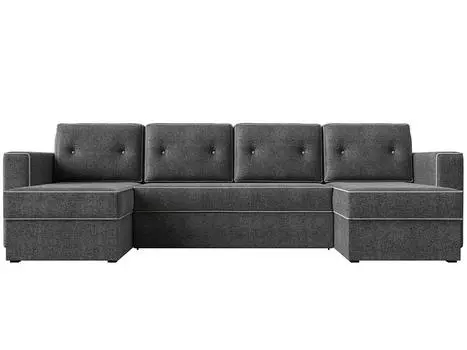 П-образный диван Принстон Рогожка Серый