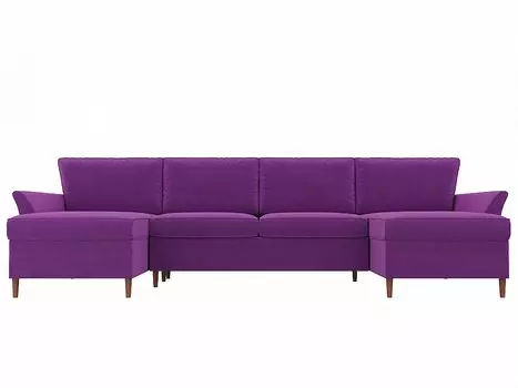 Диван п-образный София Микровельвет Фиолетовый
