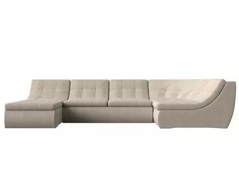 П-образный модульный диван Холидей Рогожка Бежевый