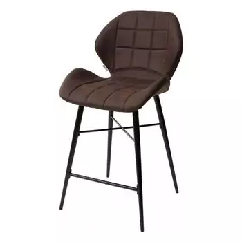 Полубарный стул MARCEL COWBOY-#800 темно-коричневый (H=65cm), ткань микрофибра